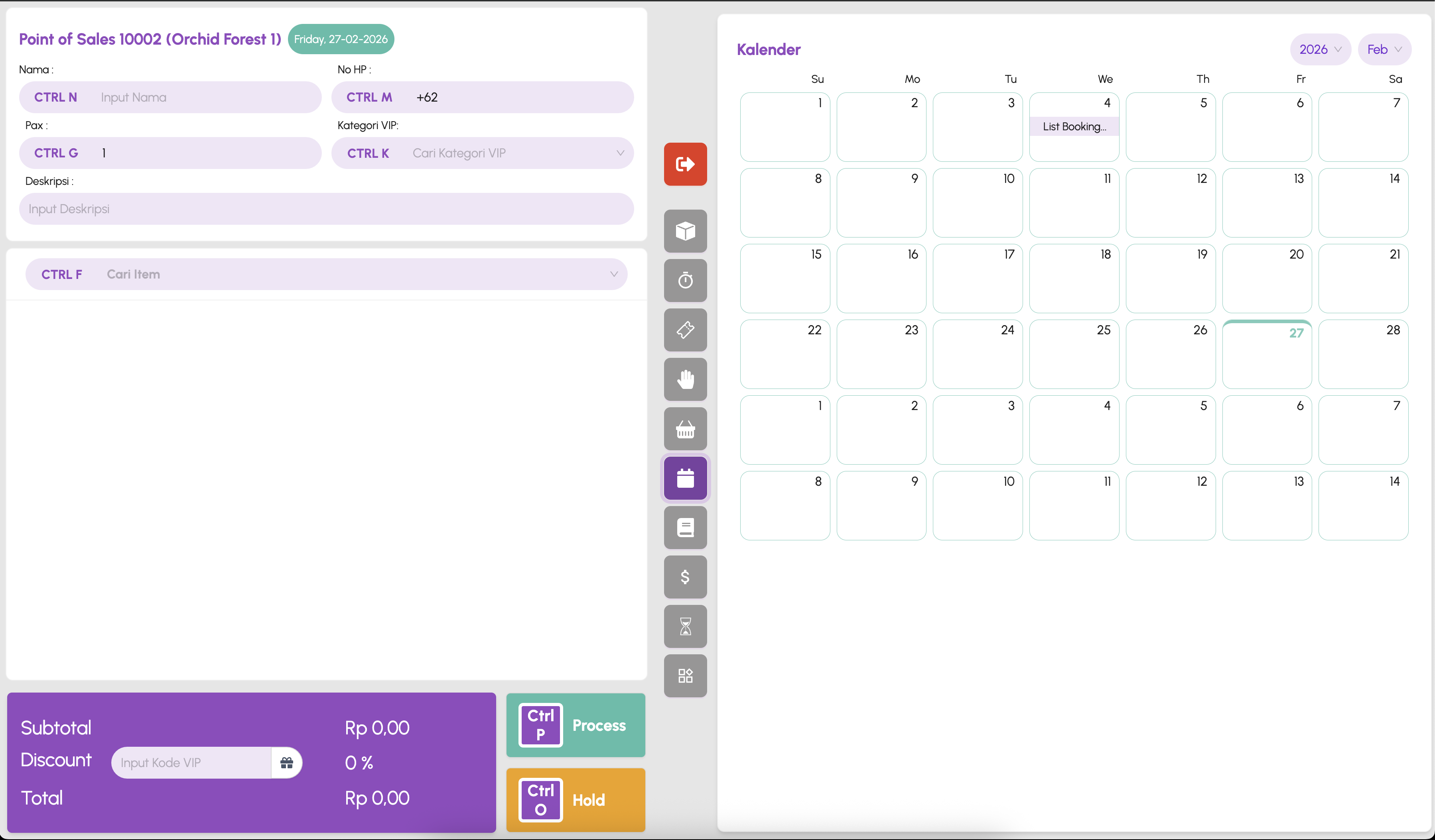 POS Calendar View
