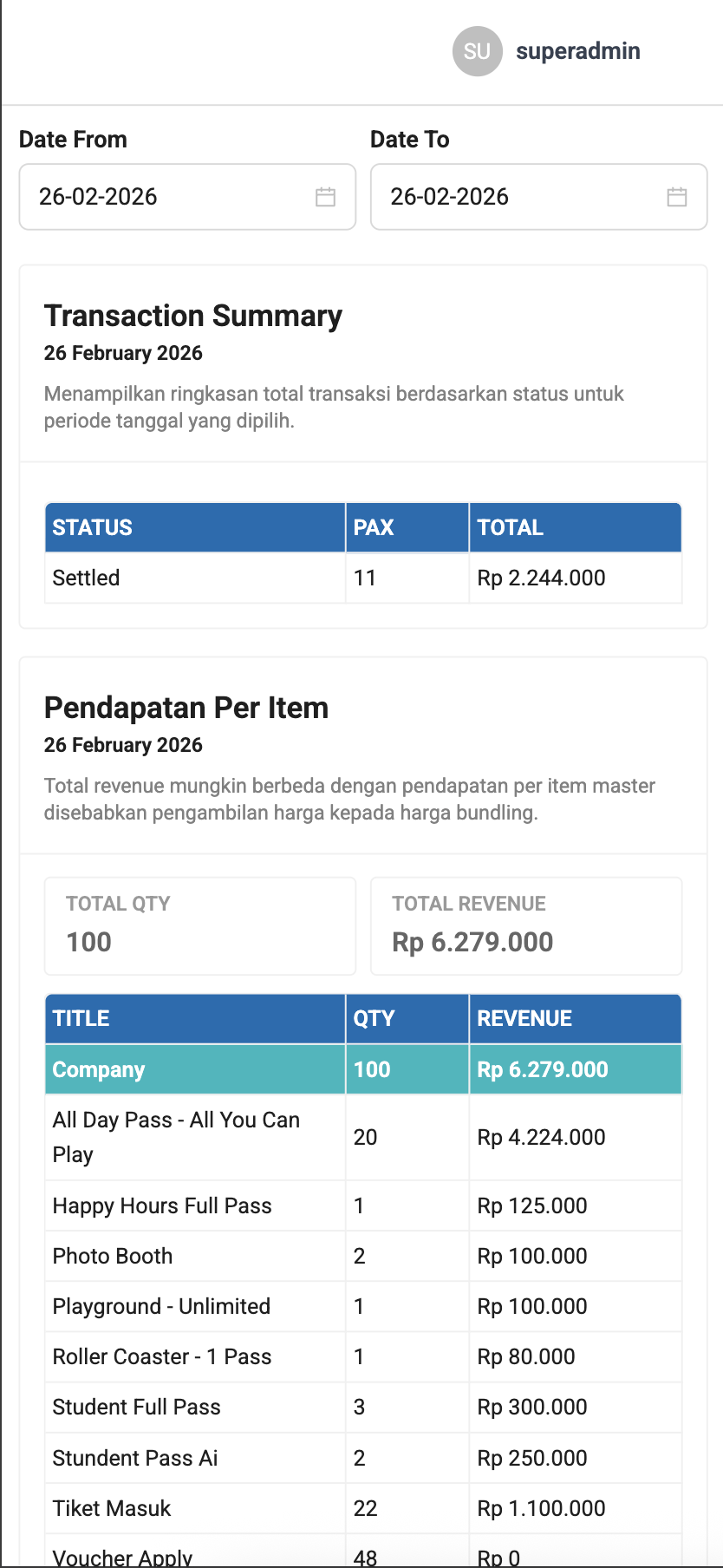 Mobile Report — Real-time Analytics